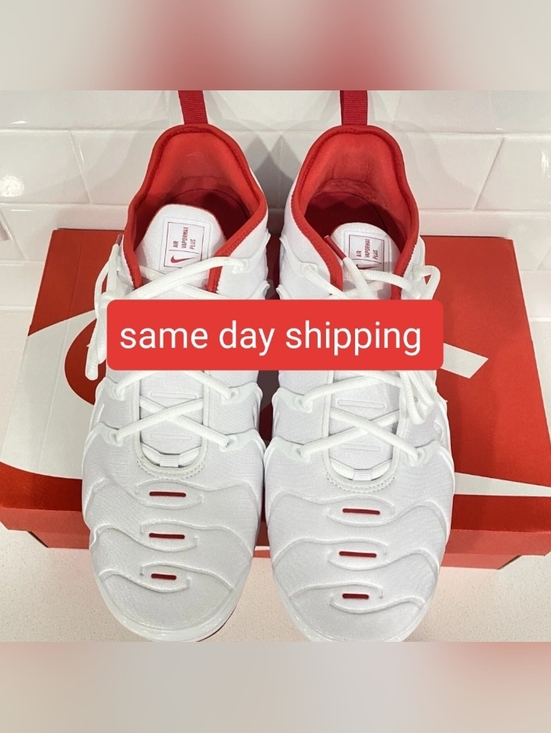 Nike Air VaporMax Plus White & Red Sneakers Vm Max Men Shoes main image 5